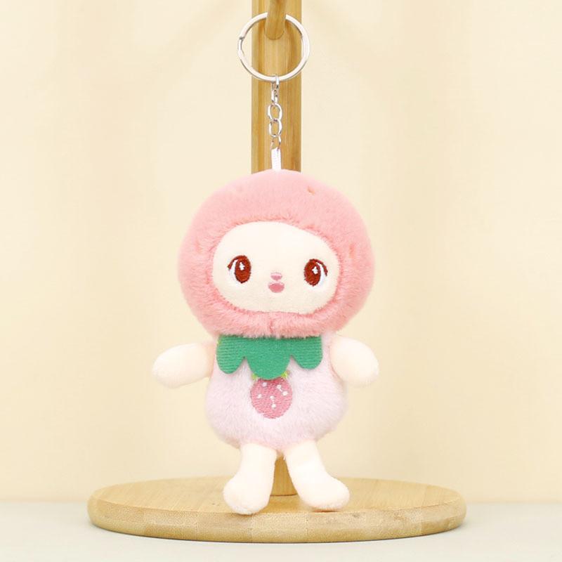 Adorable Fruit Plush Keychain Soft Pp Cotton Stuffed Peach Toy For Girls Bags