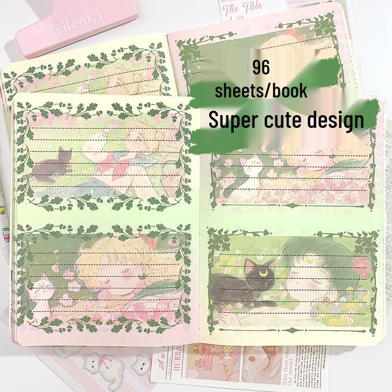 A5 Beautiful Girl Series Notebook - Trendy Leather Cover, Color Pages, Cool Cartoon Design, High-Value Student Diary