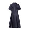 Nanyou High-Quality Elegant Lapel Shirt Dress for Women - High Waist Summer Style