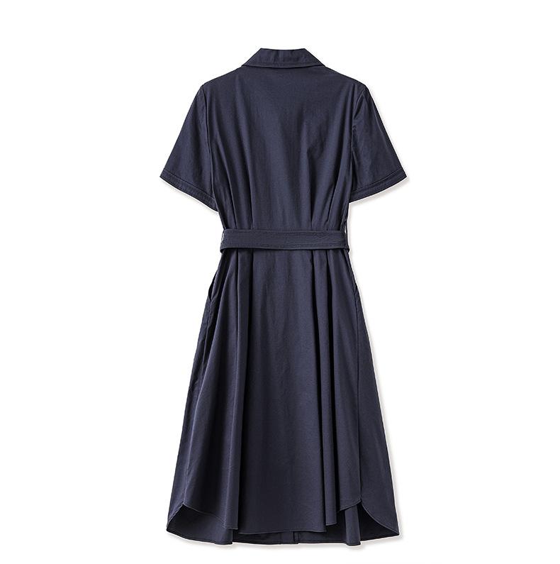 Nanyou High-Quality Elegant Lapel Shirt Dress for Women - High Waist Summer Style