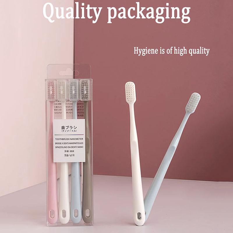 4Pcs/set Toothbrushes For Adults Manual Travel Toothbrush Set Multicolor Travel Toiletries Teeth Cleaning Oral Care