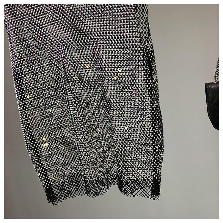 Rhinestone Mesh Vest: Sparkling Diamond Sleeveless Top for Women