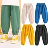 Pantaloni a Lanterna in Cotone Lino Doppio Garza per Bambini Leggeri Traspiranti Protezione Zanzare Vita Elastica Casual Pantaloni Estivi