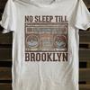 Mens Heavy 180g Pure Cotton Tshirt Retro Brooklyn Boombox Pattern Short Sleeve New York Street Style Retro Punk Rock Shirt