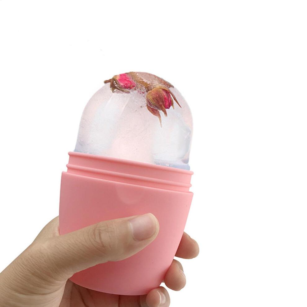 Ice Mold for Face Silicone Ice Holder Mold Beauty Facial Rollers Mold Reusable Skin Care Tool Ice Facial Cube Pink