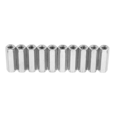 10PCS Long Rod Coupling Hex Nut Stainless Steel Anti Corrosion Silver Coupling Nut for Installation