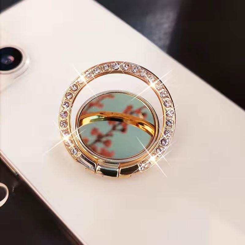 

Ring Grip Phone Holder Round Mirror Diamond Holder Bling Glitter Sequin for iPhone15 14 13 Redmi Samsung Mobile Phone Holder
