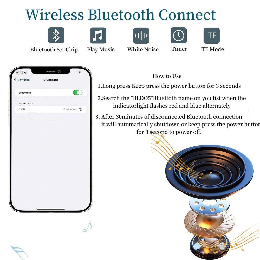 LED Display Under Pillow Speaker Portable White Noise Sleep Aid Device