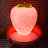 Strawberry Night Light, Cute Silicone Strawberry Lights Kawaii Room Decor, USB Rechargeable Bedside Lamp 3 Gear Touch Lighting, Cute Strawberry Gifts