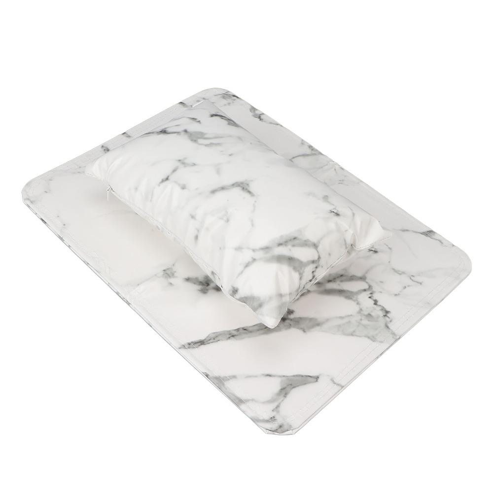 2pcs Aluminum Alloy Holder Nail Art Pillow PU Leather Nail Arm Rest Pillow For Nail Tech