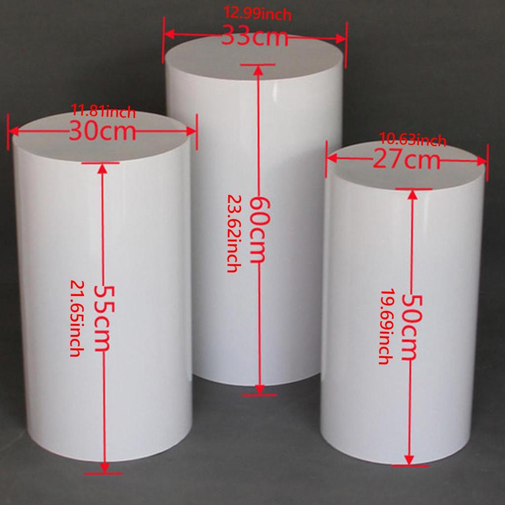 3x Cylinder Plinth Pillars Cake Stand, Festival Cylinder Dessert Pedestals Rack , for Birthday Graduation Engagement Anniversary
