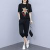 Seven-point Suit Running Casual Sports Suit Women's Five-point Pants Short-sleeved Summer Korean Version Loose Fashion Two-piece Suit