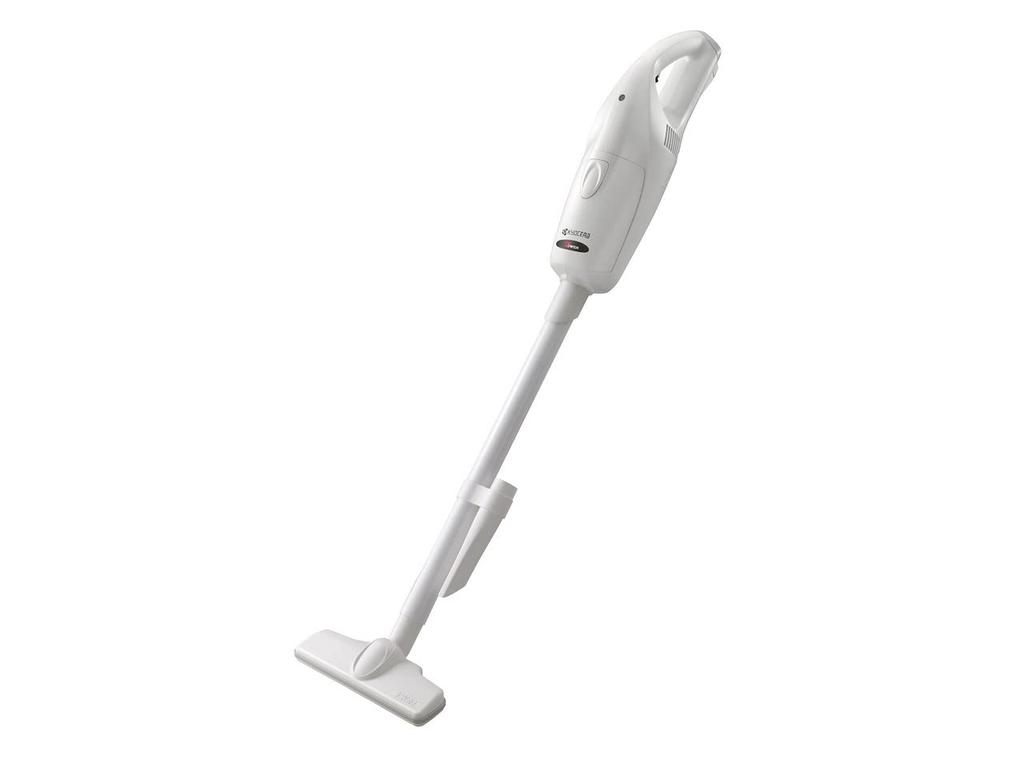 Kyocera Rechargeable Cordless Stick Vacuum Cleaner, Handy, Paper Bag, Lightweight (1.0 kg), 7.2V, Powerful, with Stand, KBC-0720, White