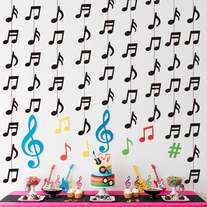 Recycled Paper Black Musical Notes Decorations for Party and Music Event Creating Festival Atmosphere Easy Installation