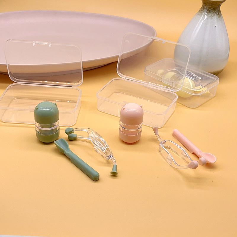 Tweezers Contact Lens Kit Transparent Travel Contact Lens Case Contact Lens Box Compact For Travel Women Office