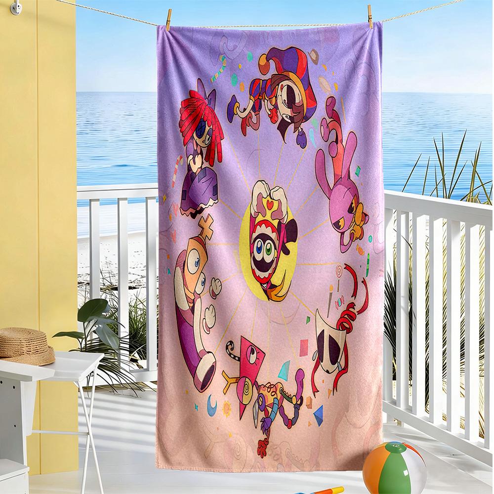 Digital Circus Beach Towel Super Soft Microfiber Quickdry Fabric Comfortable Lightweight