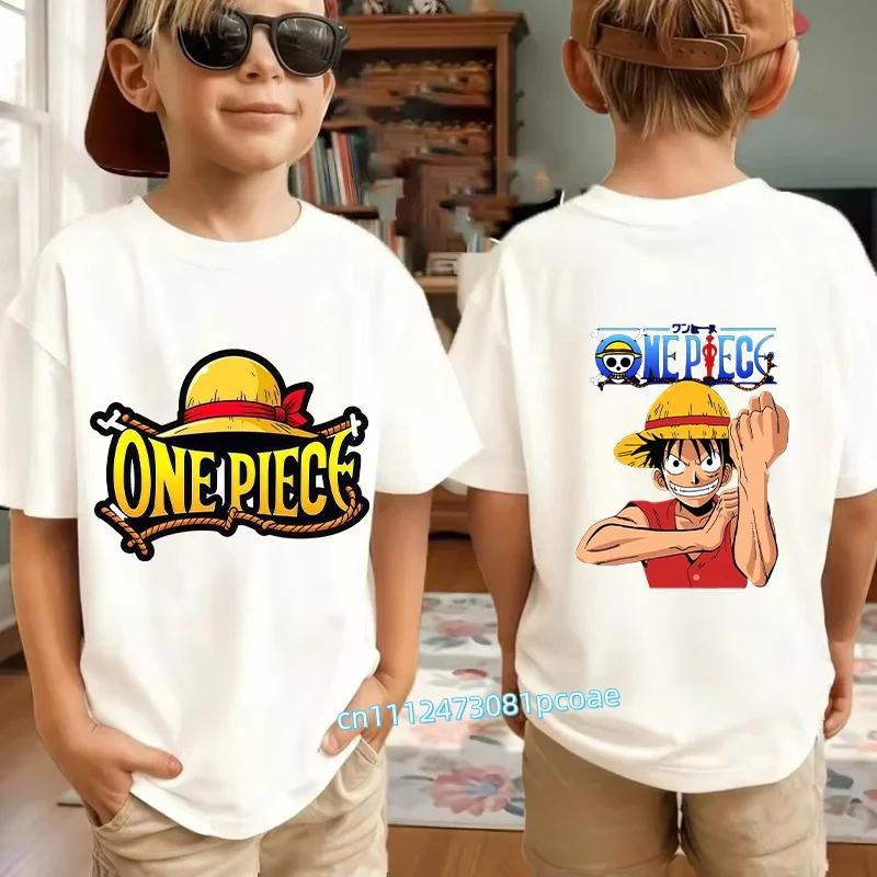 Boys Girls T Shirt Summer Kids Anime TShirt Zoro Nami Chopper Cute Clothes Cartoon Tees Birthday Gifts Tops