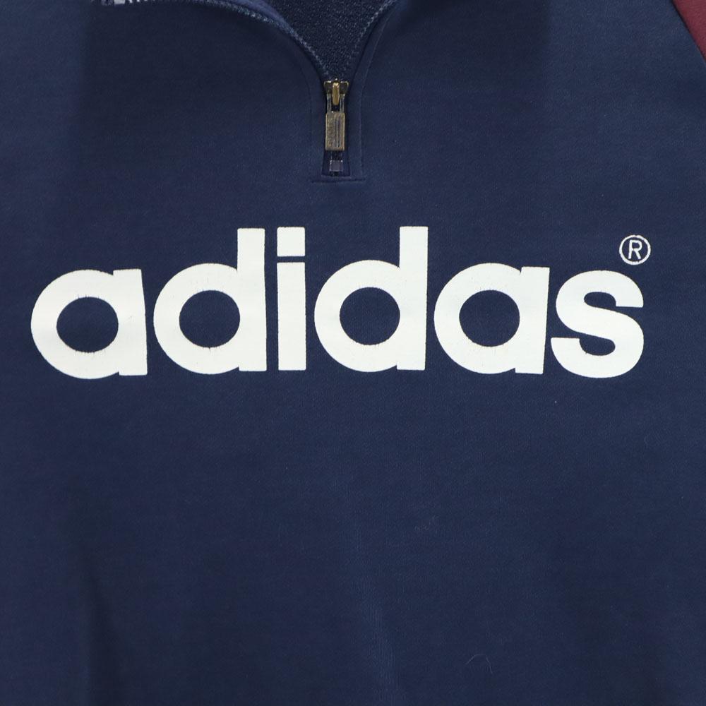 Adidas 80s Made In Japan, Made by Descente, Vintage Long Sleeve Half-zip High-neck Sweatshirt Trainer Men's Used