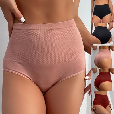Seksowna bielizna damska Jednolity kolor Średnio wysoka talia Bezszwowe figi kompresyjne i modelujące