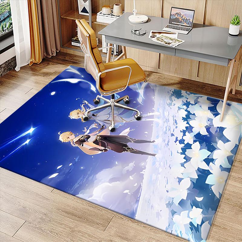 Genshin Impact characters9 Printed Absorbent Washable Carpet, Non-Slip Bathroom Mats, Kitchen Rugs, Yoga Mat,Living Room Entrance, Camping Picnic Rugs
