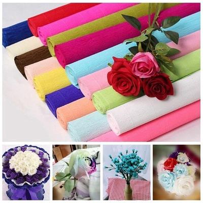 Colorful Handmade Crepe Paper Diy Material Flower Rose Telescopic Curling Paper Home Student Handmade Party Decoration