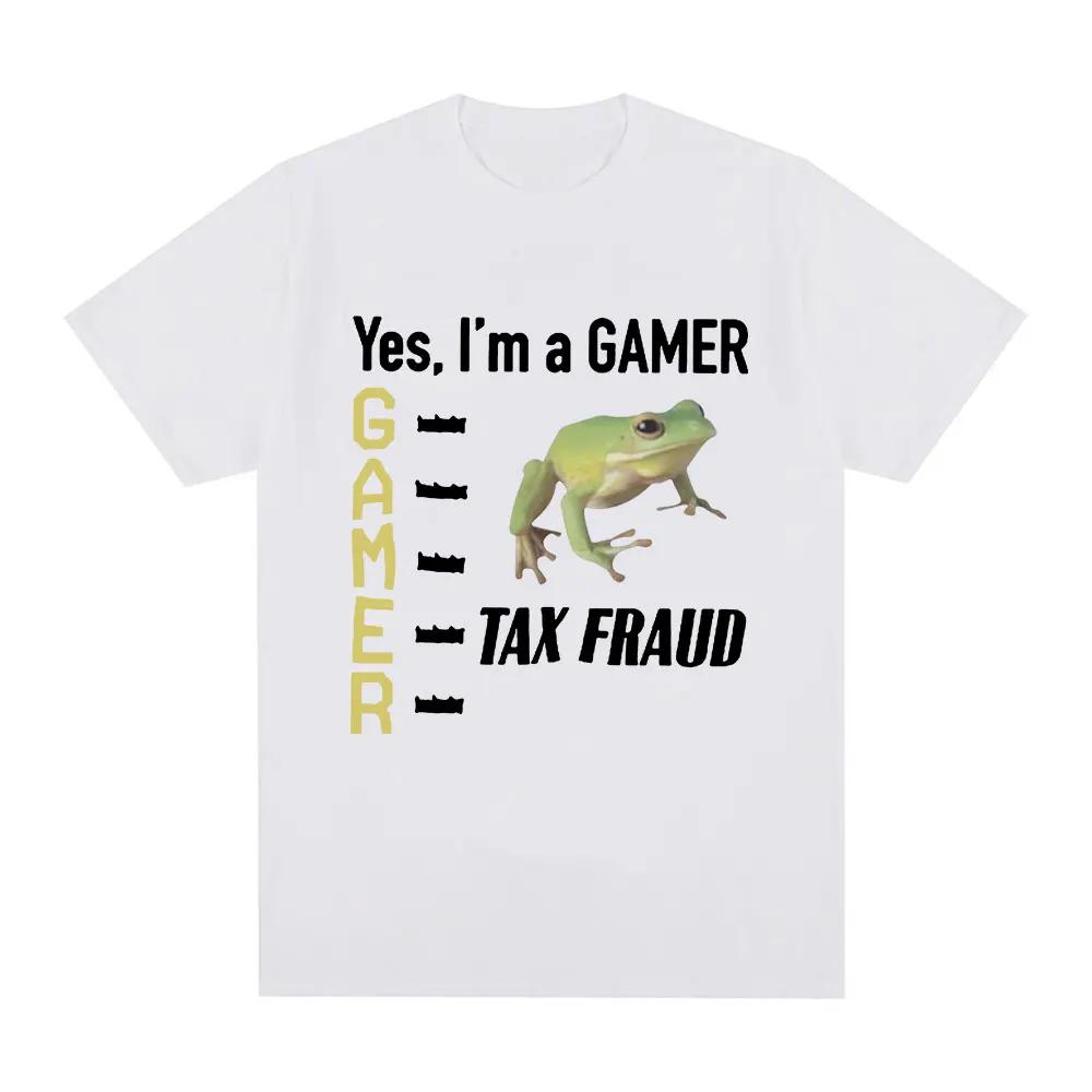 ZX TEE Steuerbetrug Gamer Lustiges Frosch Meme T-Shirt Herren Damen Mode Hip Hop Vintage T-Shirt Lässig Locker Kurzarm T-Shirts