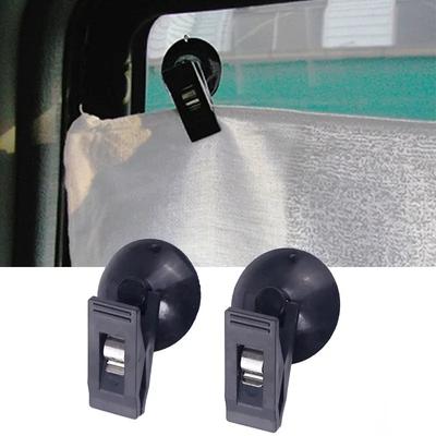 2PCS Suporte de Clipe para Janela Interna de Carro Preto Clipe de Ventosa Plástico Ventosa Suporte Removível Para Cortina Quebra-Sol Toalha Bilhete