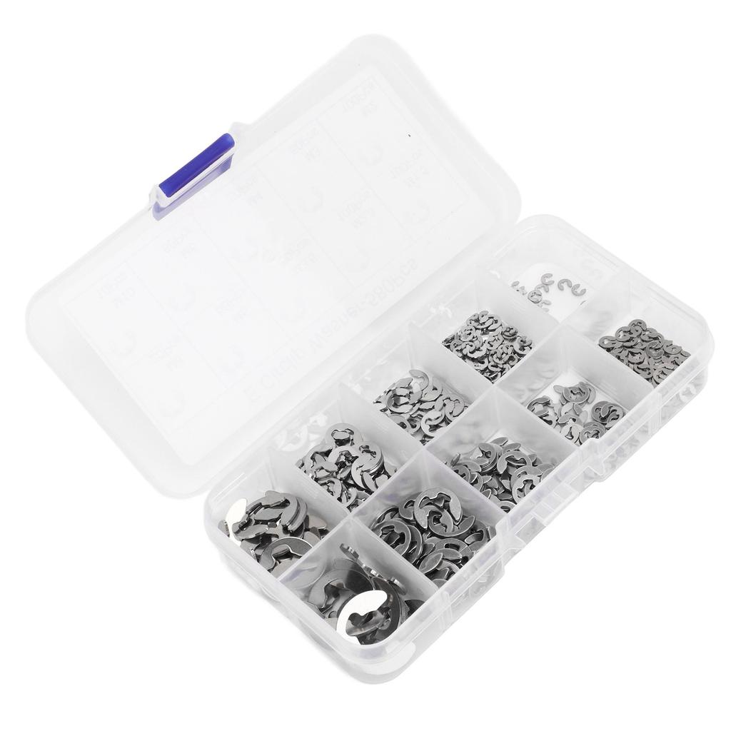 Pcs E Circlip Washer Set with Storage Box Stainless Steel Firm Fixing E Type Retaining Washer