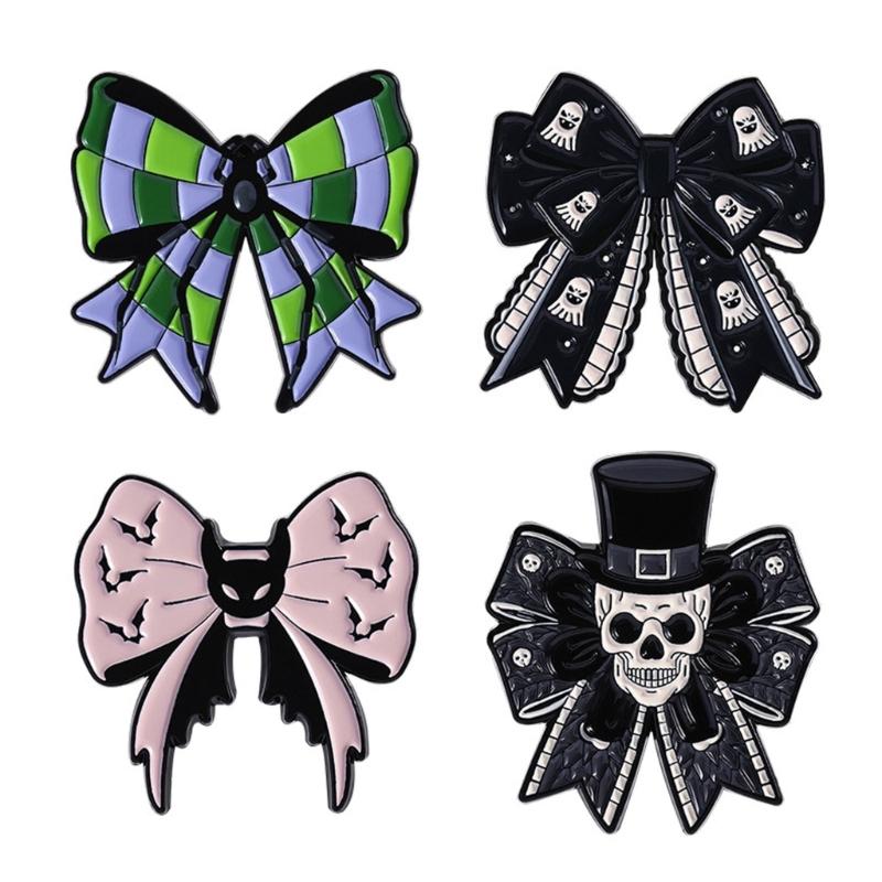 Spooky Bat Specters Enamel Pin Brooch For Halloween Costume Accessories Gothic Jewelry Gift For Friends