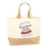 Sac cabas - PLANETEE - Attachée De Presse Meilleure du monde - Jute - Beige - Imprimé en France