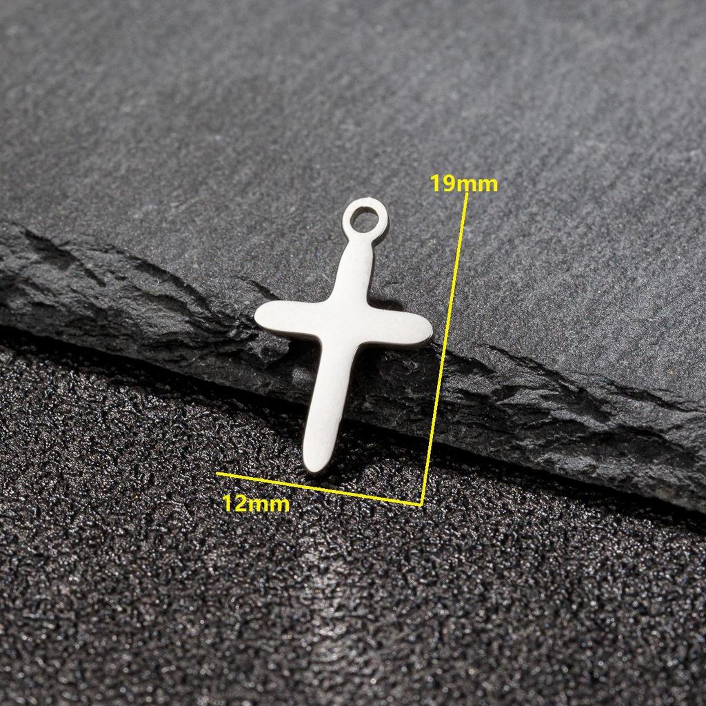 2025 DIY Stainless Steel Cross Pendant Necklace Accessories - 5-Pack