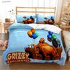 Grizzly und die Lemminge Ganzjahres-Bettwäsche-Set mit weichem Bettbezug und Kissenbezügen, erhältlich in den Größen Einzel-/Doppel-/Queen-/Kingsize.