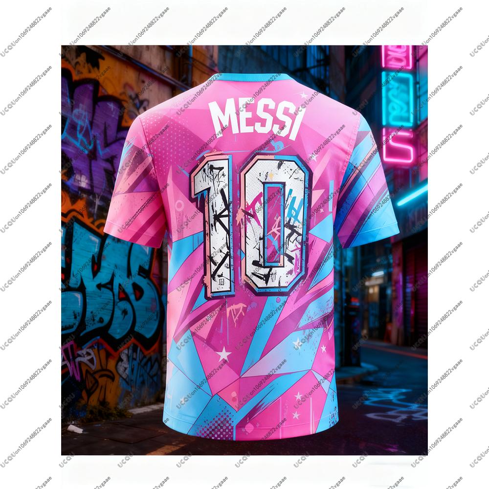 

Football Jersey Tee Men Male Gift Casual Boys Breathable T Shirt Quick-drying Top Soccer Sports Kids Casual Wear Messi 10 Clothe S