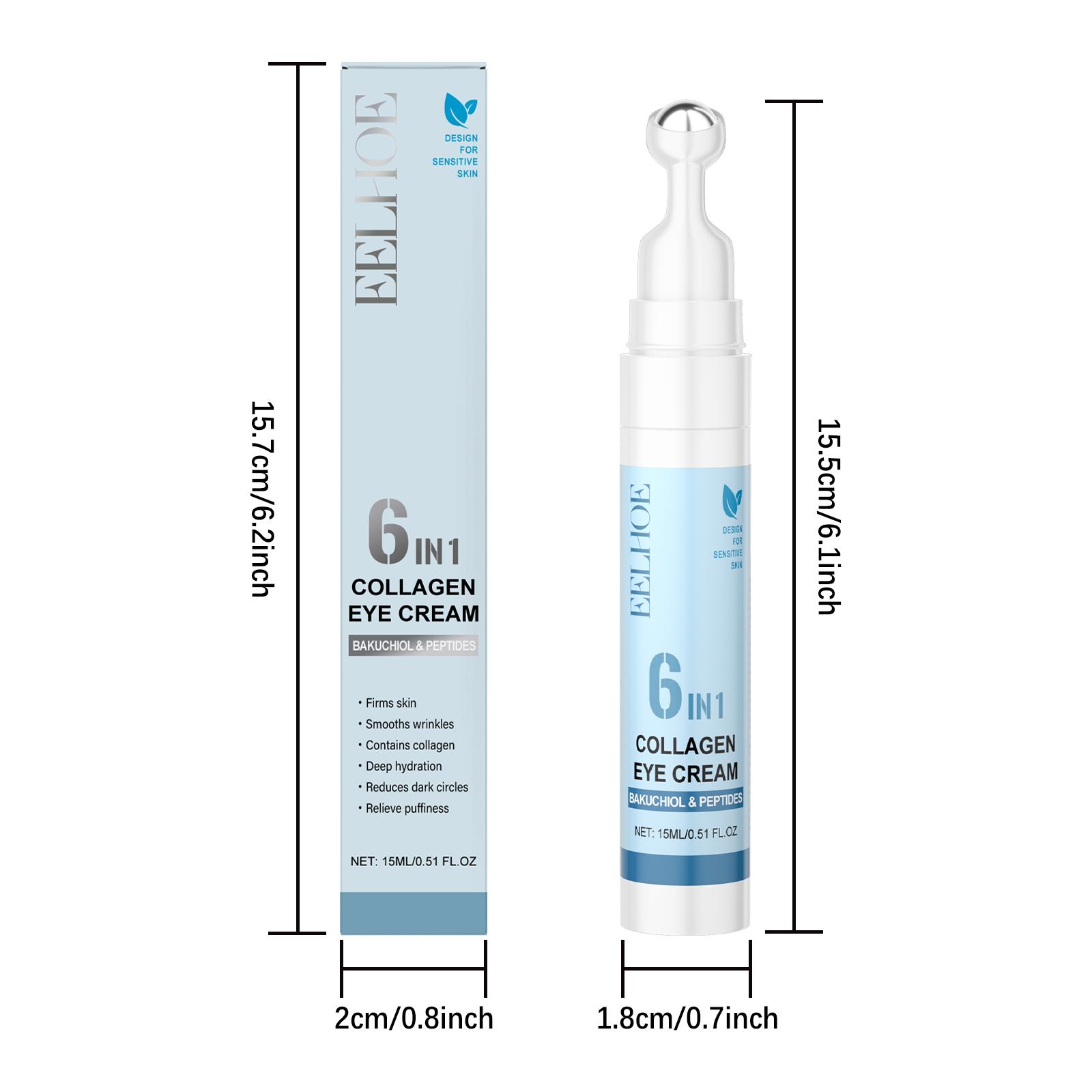 

Lightening Dark Circles Eye Cream Anti-Puffiness Fade Fine Lines Firming Hydrating Moisturizing Under Eye Care Collagen Eye Crea 15ml