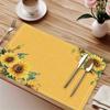 Elegante Sonnenblumen-Muster-Platzdecke - 2D Flache Küchen- und Esszimmerdekoration, Geeignet für Zuhause, Hotel, Café, Ländliches Bauernhaus Esstisch. Hand