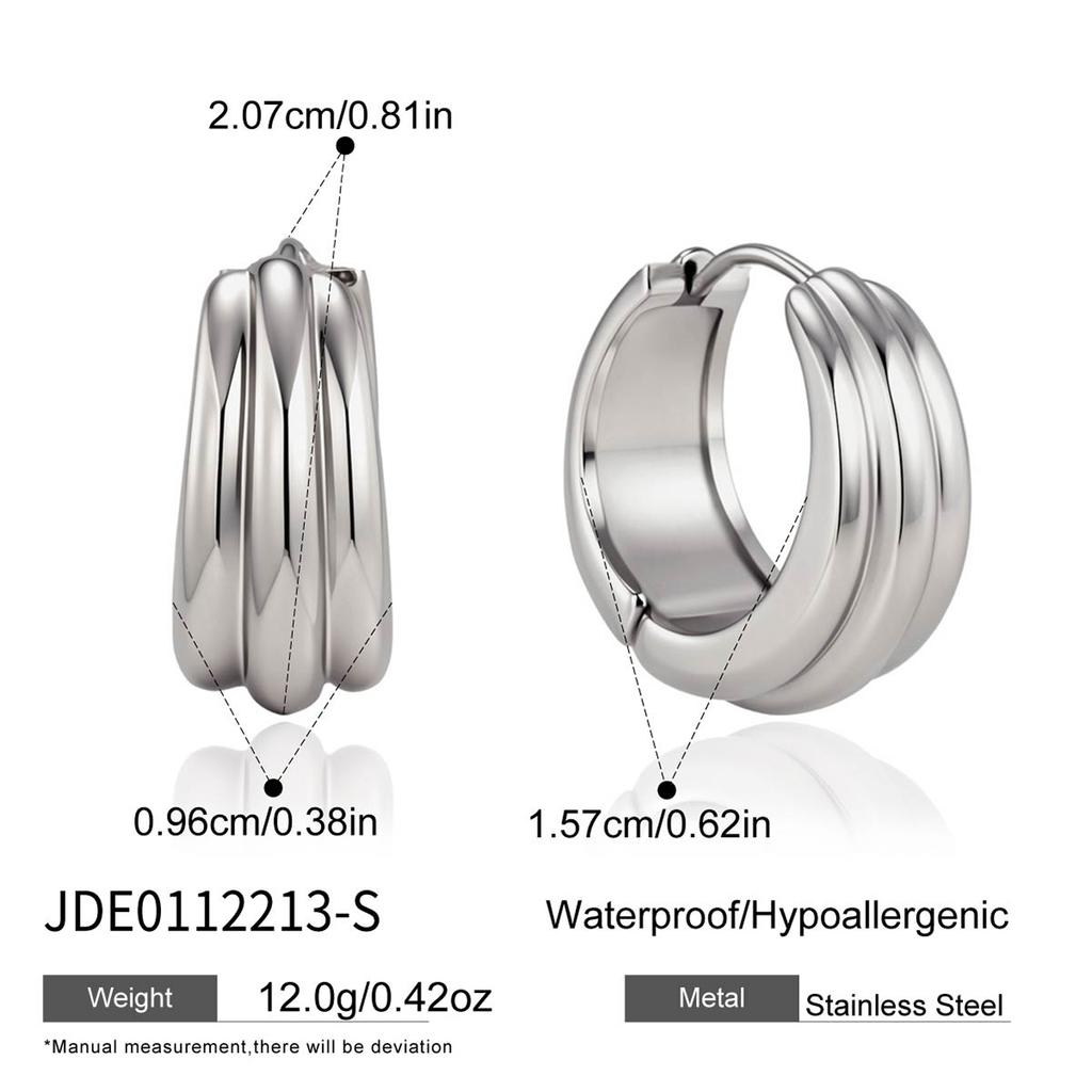 Youthway Simple 18K Gold Plated Stainless Steel Round Hoop Earring For Women New Chic Waterproof Daily Wear Earring Jewelry