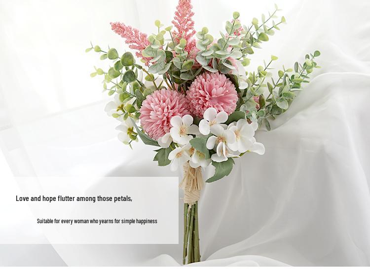 Bouquet Sposa Eucalipto Stile Foresta - Composizione Floreale Artificiale a Mano per Matrimoni & Arredo Casa