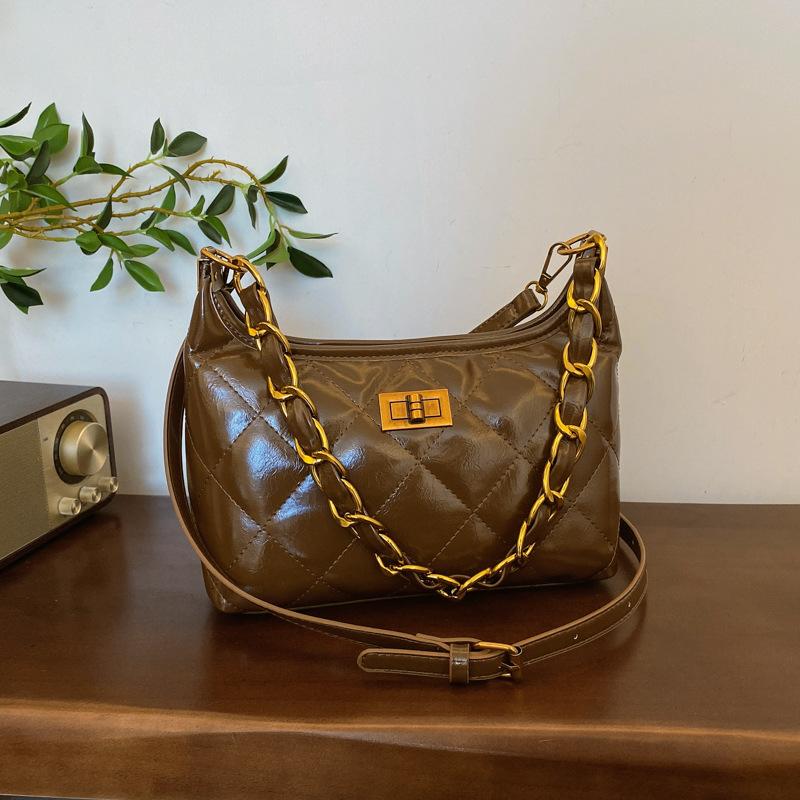 Autumn New Fashion Embroidered Thread Chain Underarm Bag Versatile Single Shoulder Diagonal Span Trendy Women's Bag