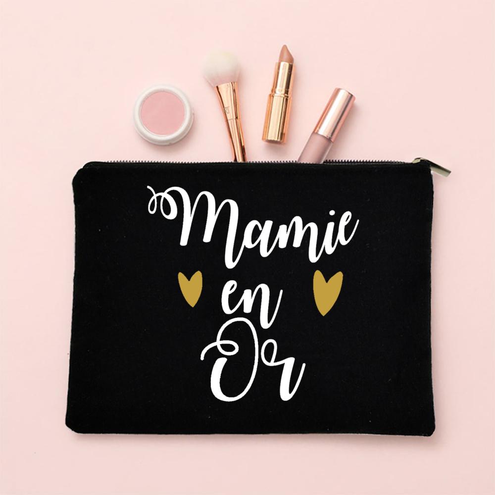 Thank You Grandma for All These Magical Moments Print Makeup Bag Travel Toiletries Organizer Bags Women Cosmetic Case Mamie Gift
