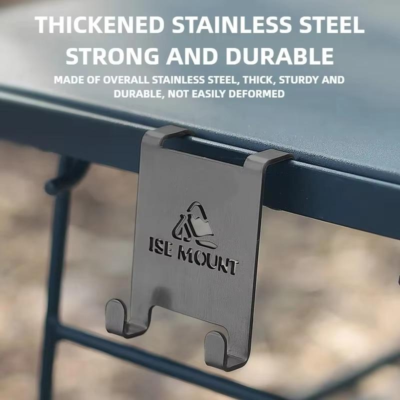 Outdoor Gas Tank Hooks - Thickened Stainless Steel Hanging Clips for Camping Table Fuel Canisters, Heavy Duty Mounting Hardware