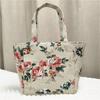 New Fashion Flower Printed Lunch Bag Portable Canvas Handbag Jacquard Zipper Canvas Bag Women