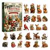 Fairy Tale Animal Set 24 Days Christmas Advent Calendar, Forest Animals Countdown Acrylic Elf Figures Cute Collectible Toys for Holiday Party