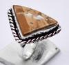 Brown Jasper Natural Gemstone Antique Silver Ring US Size-9 R 5105