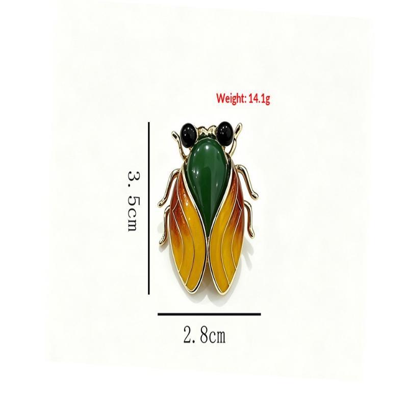 Vintage Cicada Brooch 2024 Trendy Insect Jewelry Pin 1Pc Unisex for Women Men Streetwear Outfit Accessory Small Gift