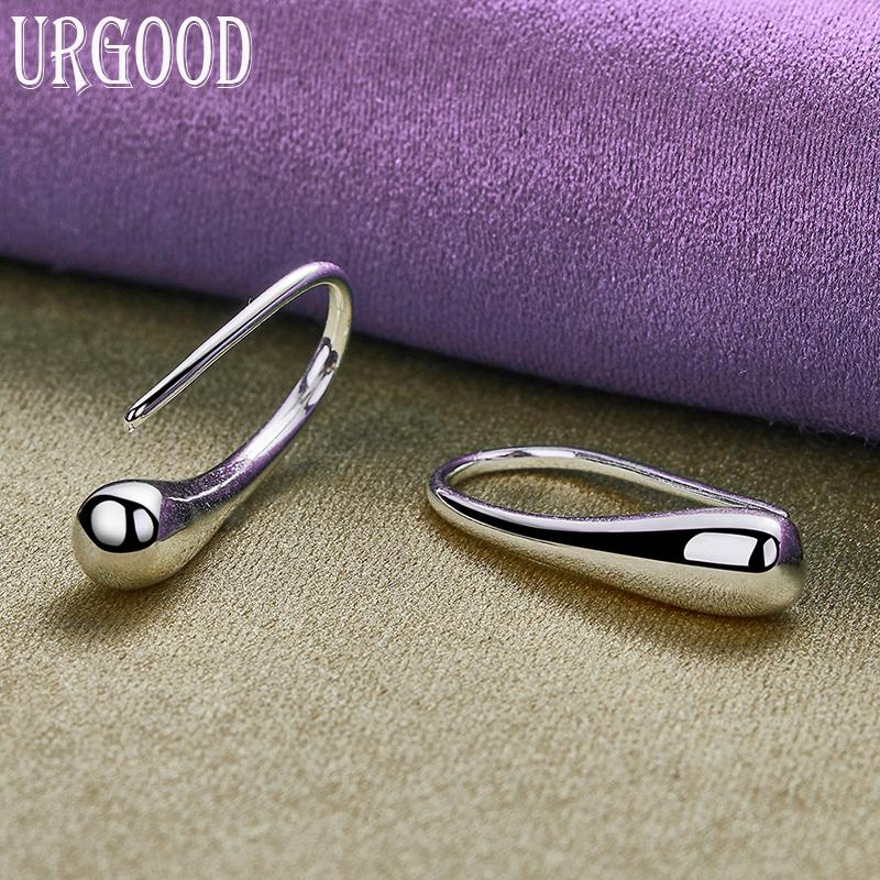 Серьги-подвески в виде капель воды/дождя из стерлингового серебра 925 пробы — фото 3