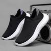 Summer Men's Shoes Spring and Autumn One-pedal Black Mesh Shoes Fly-woven Mesh Sports Running Shoes Casual Soft-soled Versatile Trendy Shoes