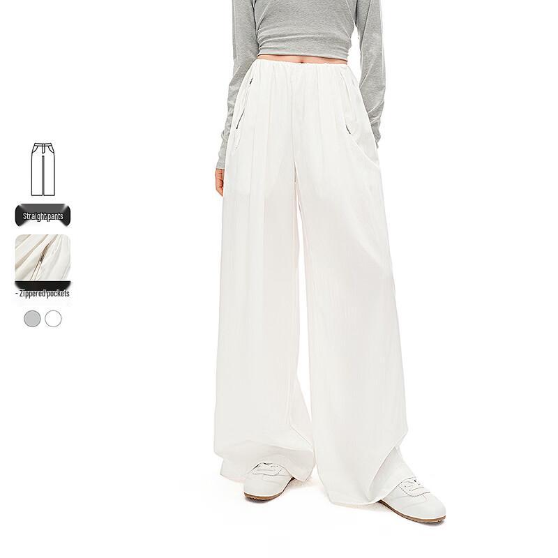 LED IN Women s Cloud-Drape Wide-Leg Casual Pants S