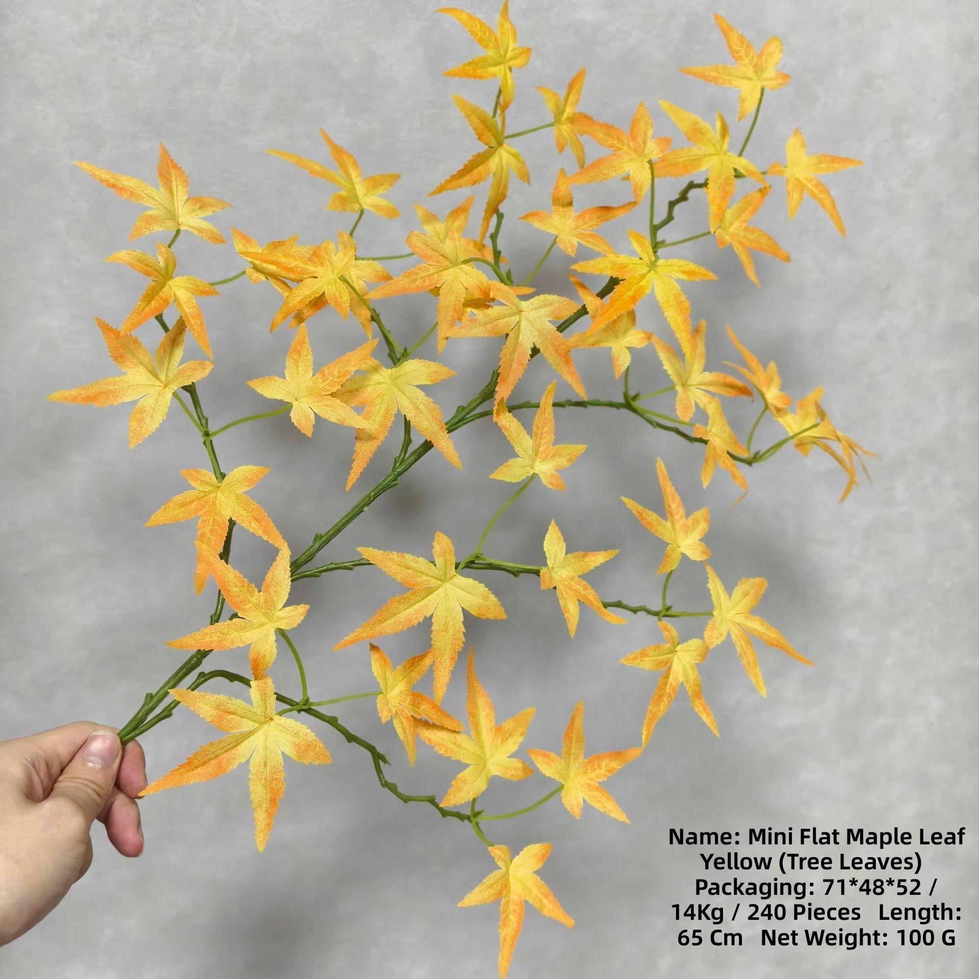 Maple Leaf Branch Decoration Faux Plants Yellow Ginkgo Leaf Wedding Landscaping Tree Plastic Modern Style Artificial Flowers жёлтый