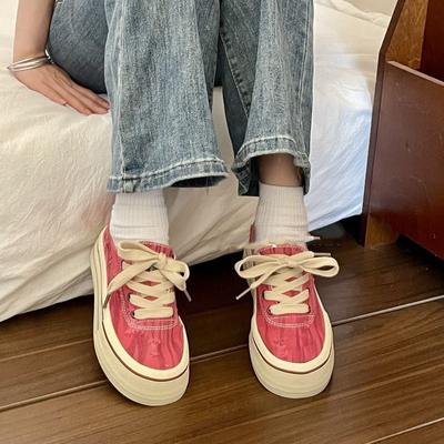 Spring Autumn Canvas Shoes for Women High On Platform Vulcanized Shoe Korean Original Sale Offer New In H Stylish Woman Footwear