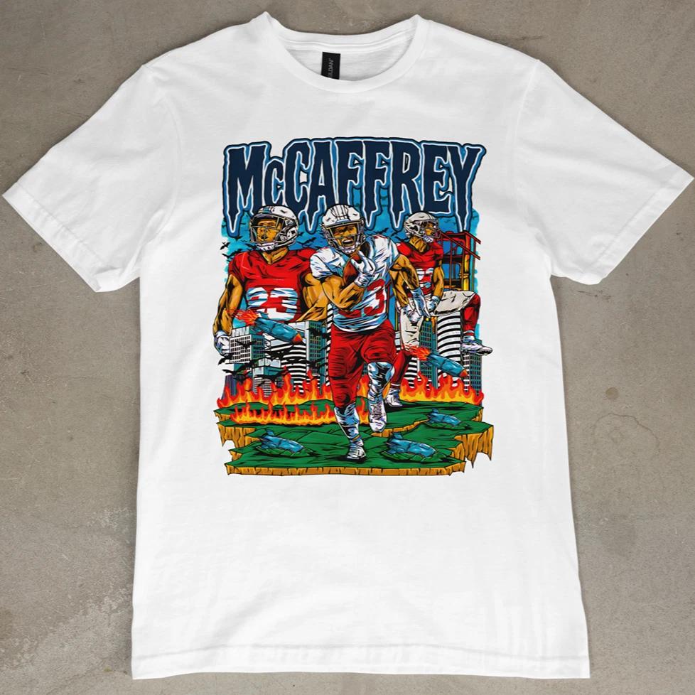 Christian McCaffrey San Francisco 49ers Graphic T-Shirt NFL Football Tee Retro XL